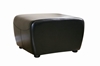 Baxton Studio Black Full Leather Ottoman with Rounded Sides